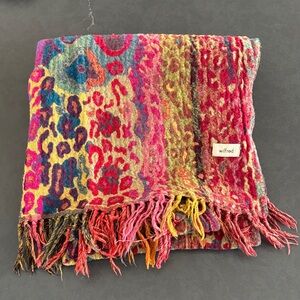 Aritzia Wilfred Bright Multicolor Fringe Scarf